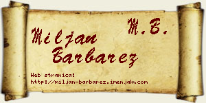 Miljan Barbarez vizit kartica